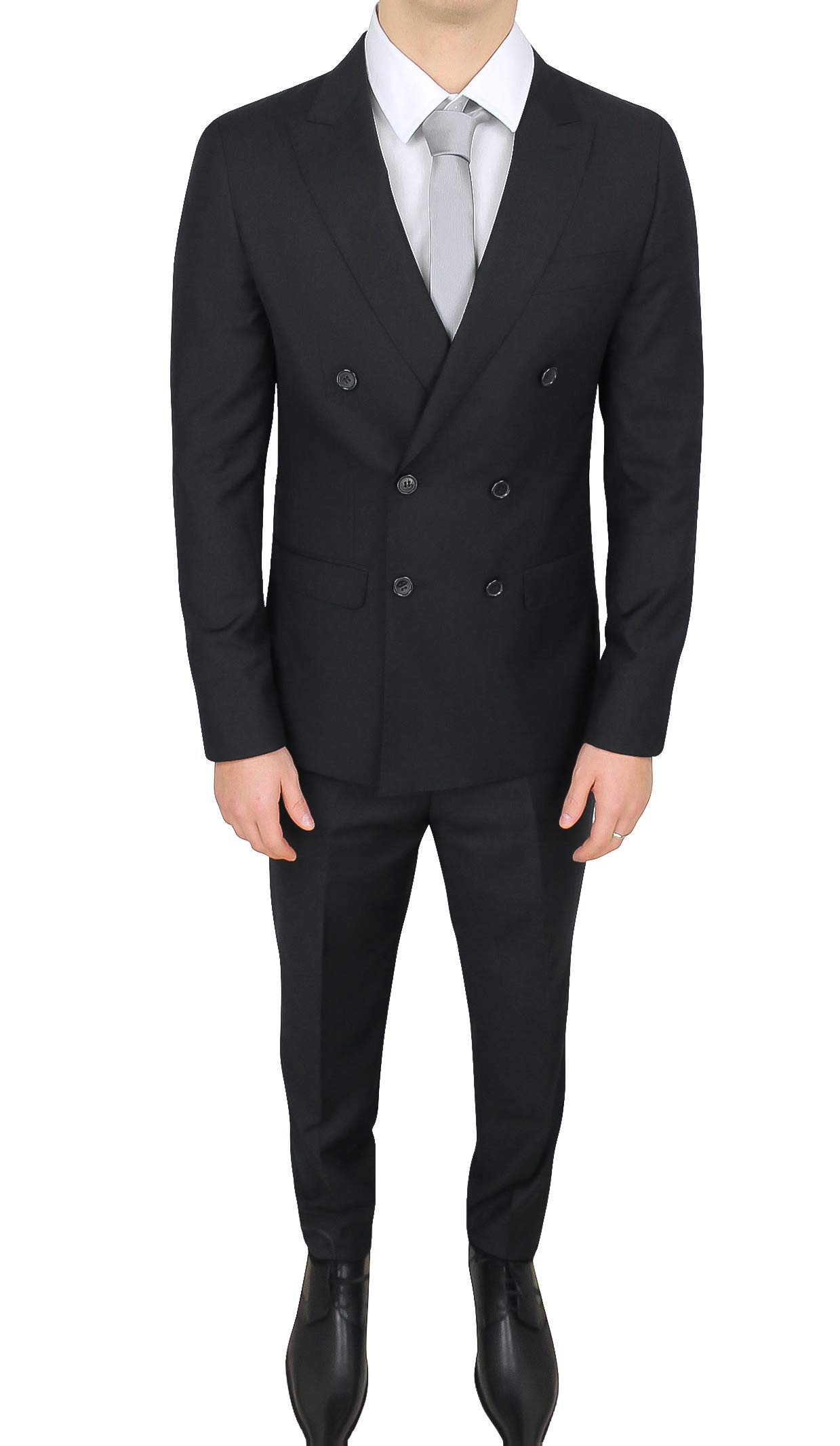 Evoga Completo Abito Uomo Sartoriale Doppiopetto Foderato Vestito Elegante Cerimonia