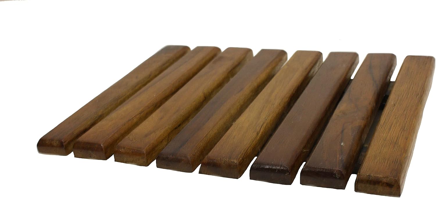Set of 2 | Mountain Woods Handmade Adorable Rectangle Teak Wood Trivet for Hot Dishes, Pot Pan or Tea Pot Holder, for Any Kitchen Counter Top Décor, Approximately 8.5”X 7” image 4