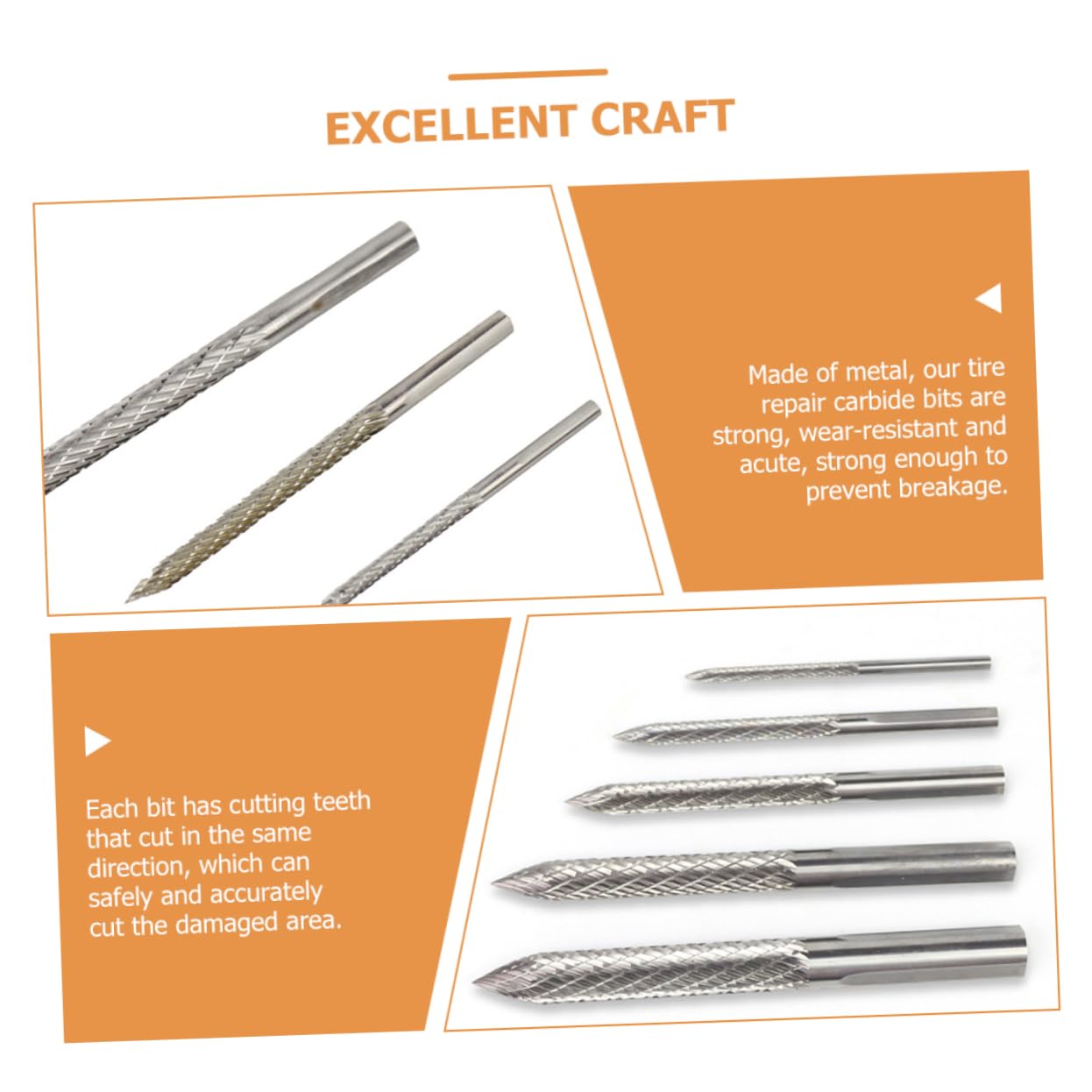 GLEAVI 3sets Punte Per Riparazione Pneumatici Cementato Con Diametri Utensile Multifunzionale Per Rimozione Filo Per Veicoli e