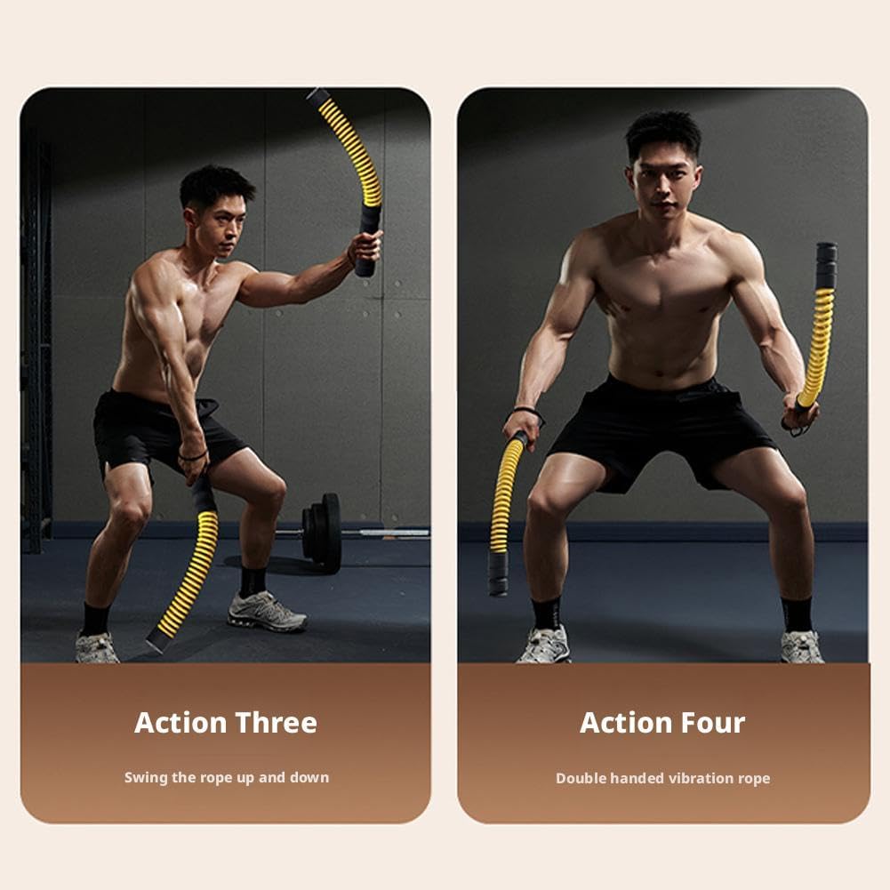 Cordless Ropeless Battle Ropes for Home Gym,Portable Weighted Workout Rope,Workout Exercise Rope for Strength Building,HIIT and Low-Impact Aerobic Training for Men & Women