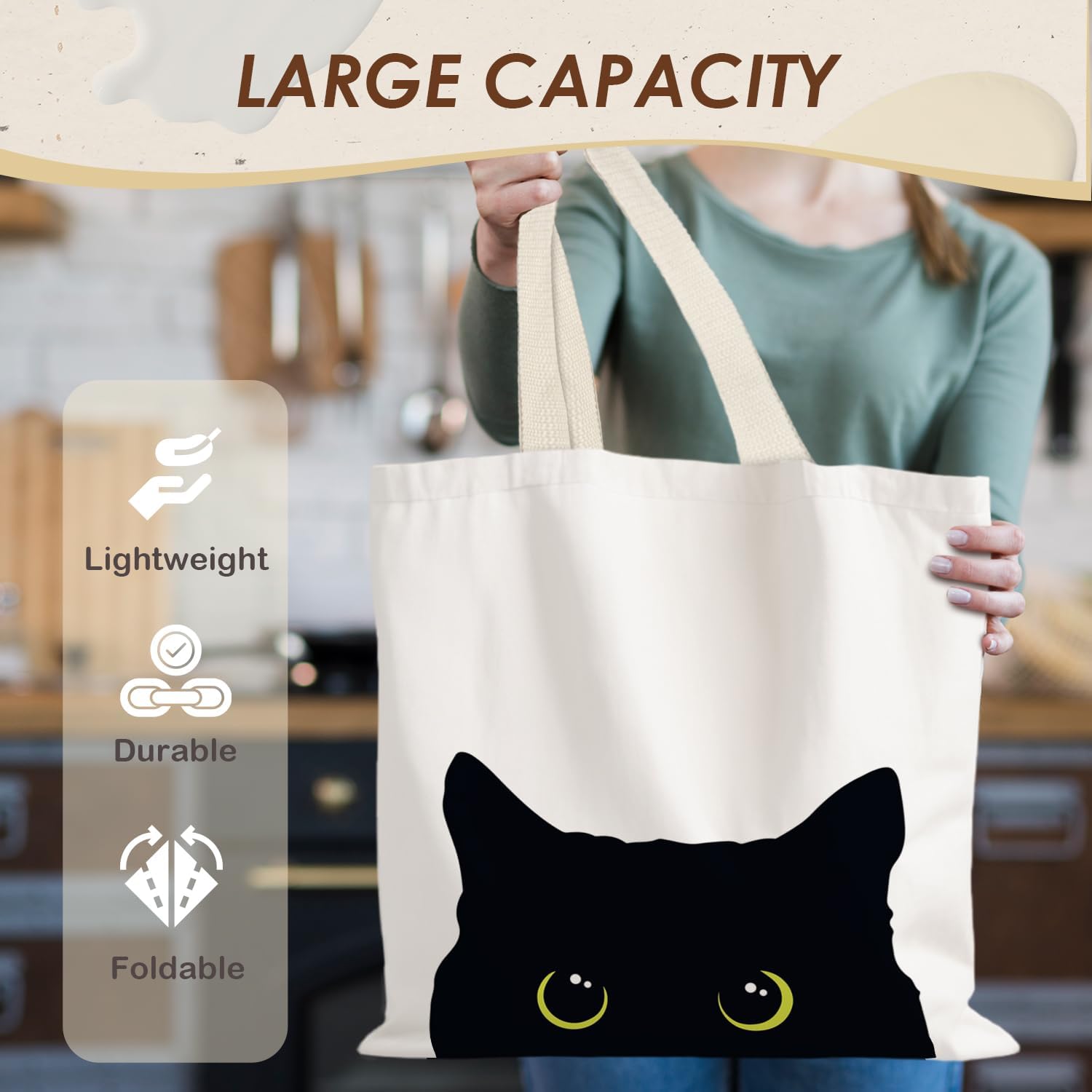 Canvas Tote Bag Aesthetic,Zoon Cow Dog Cat Tote Bag,Gifts for Women Canvas Tote Bags - Image 4