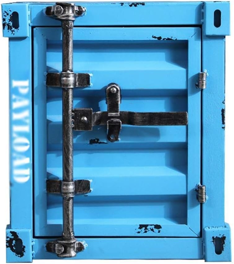 Small Medium Compact Safety Deposit Boxindustry Wind Wrought Iron Bedside Table With Lock Bedside Small Cabinet Small Storage Cabinet Safe 40x38x48cm (Color : Orange2) for Home Offi (Yellow)