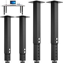 4PCS Adjustable Square Table Leg 14-24inch, Metal Desk Legs