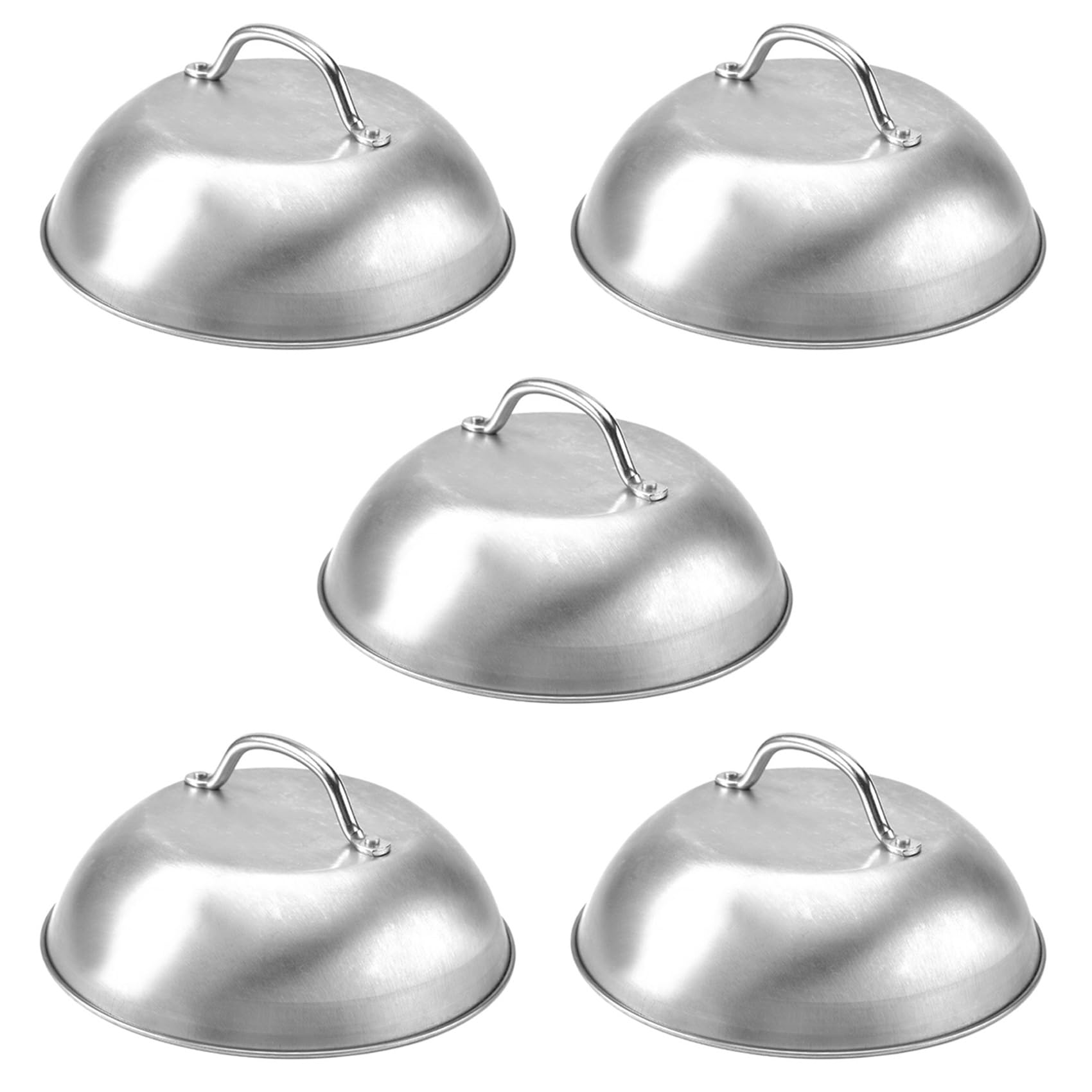 Vjsujehgy 5X Stainless Steel Steak Cover Thicken Western Restaurant Western Food Cover Hand Handle Steak Cover Hemispherical Cover