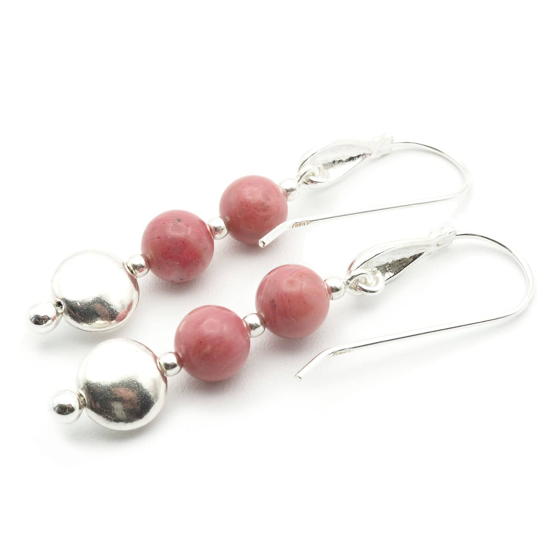 Pendientes Rodonita y Plata 925