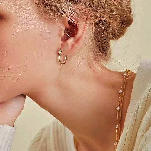 Miniatura 5 de Jstyle 3-4pares de aretes argollas de acero inoxidable, aro de 10mm-50mm para mujer