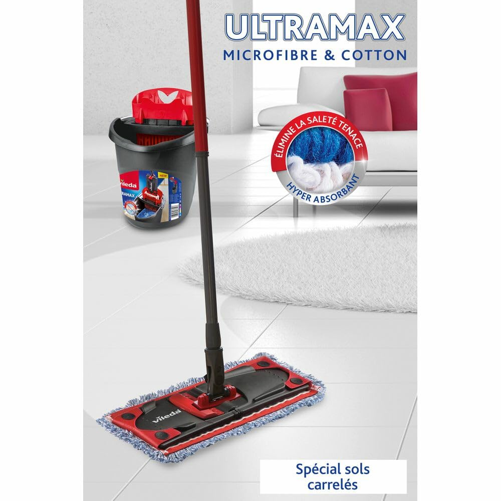 Vileda Ultramax Micro/Coton Spécial Carrelage Balais Laveurs
