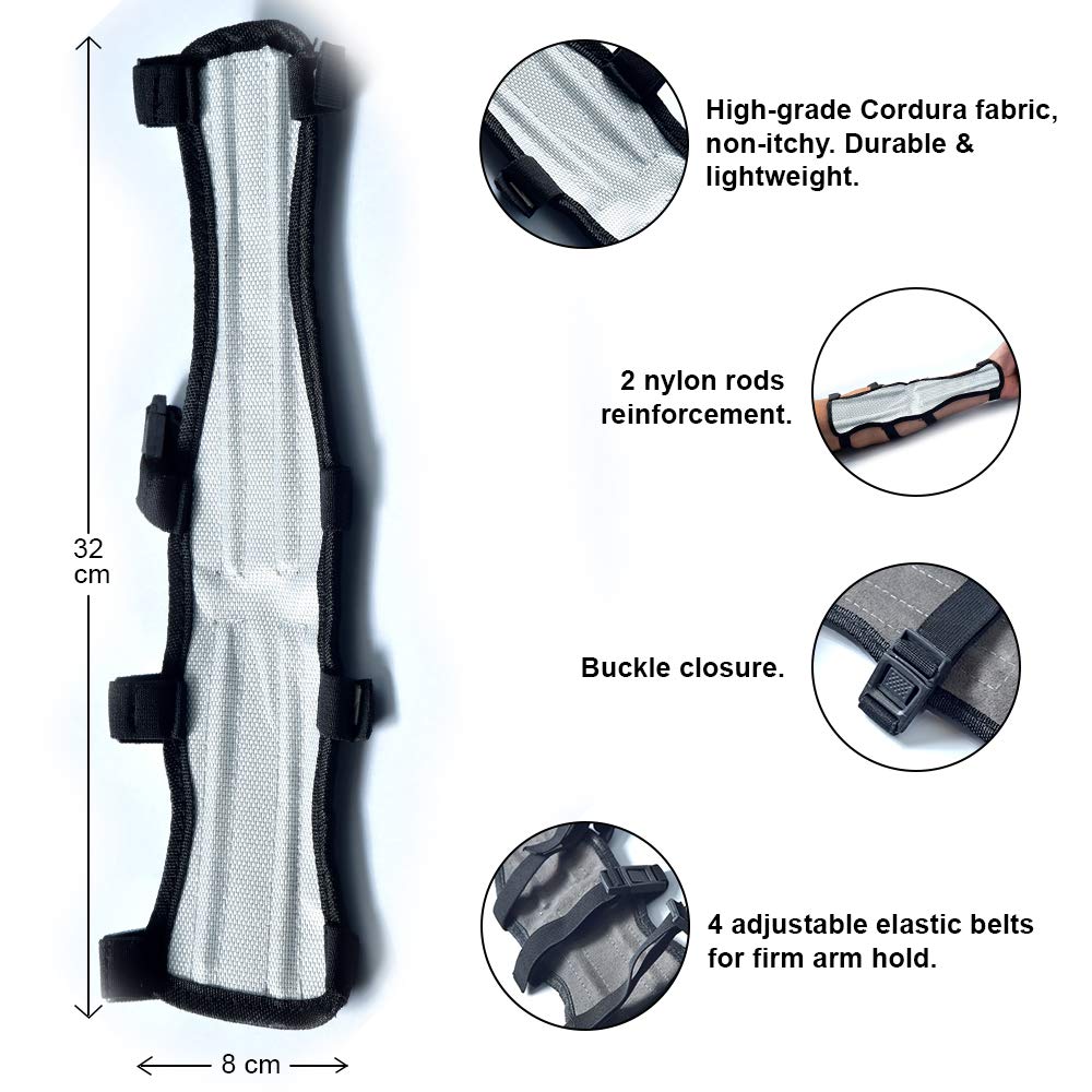 Universe Archery Codura Protège-bras | Protecteur de bras d'arc 4 sangles | Protège-bras Codura réglable de haute qualité | Accessoires de chasse et sports de tir à l'arc