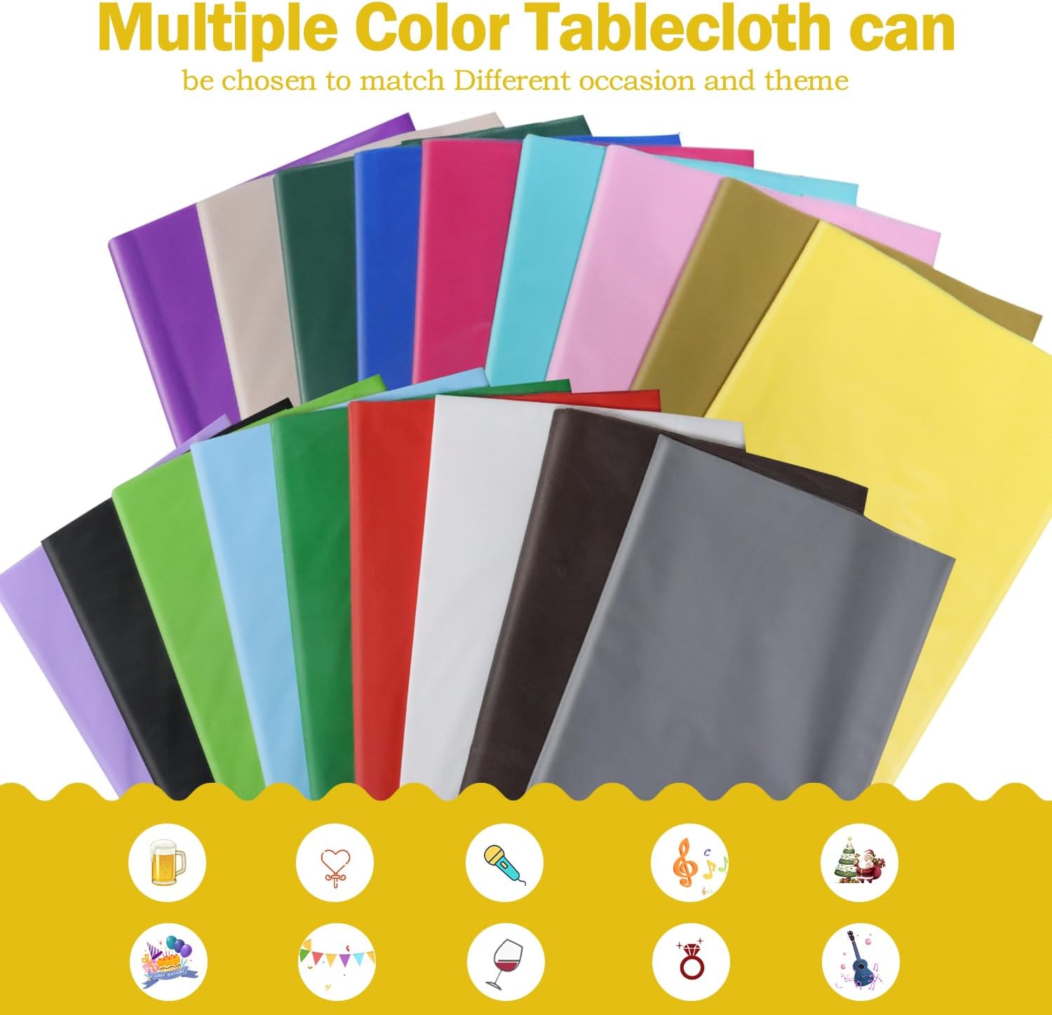 tujol Royal Blue 6 Pack Plastic Table Cloth 54" x 108", Disposable Tablecloths Rectangle Table Cover, Plastic Tablecloths for Parties