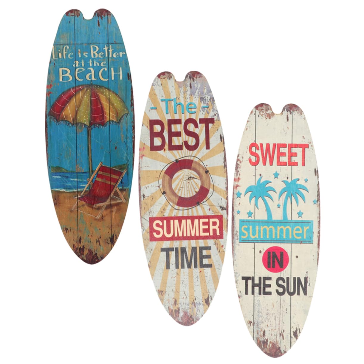 Décoration murale planche de surf bois maison vintage suspendue