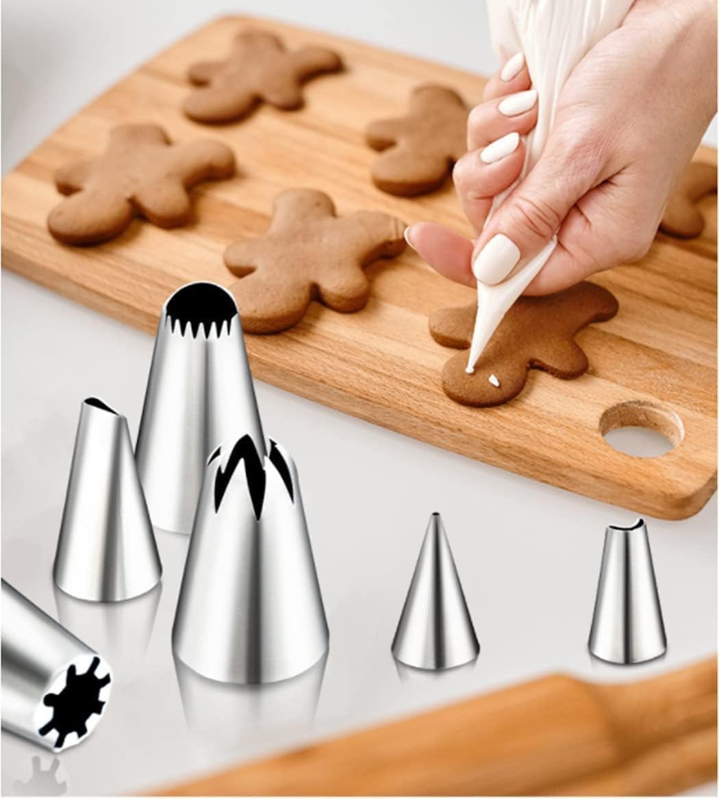 66Pcs Piping Bags and Tips Set, Cake Decorating Tools Supplies, Stainless Steel frosting tips with Reusable Pastry Bag, Cake Decorating Tips Set for DIY Pastry Dough, Cookie, Cupcake, Cake (Pink)