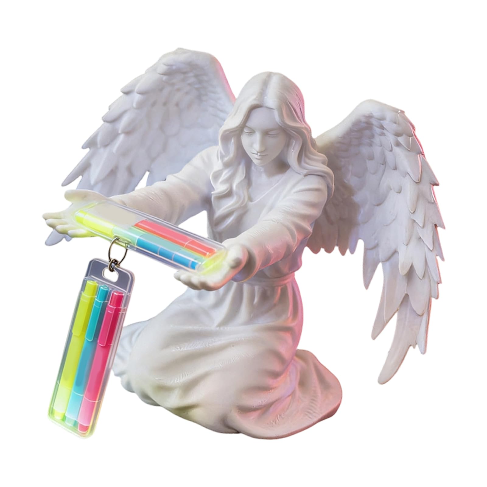 Aqvjd 3D Printed Angel Figurine Pen Stand Desktop Organiser Rack Eyeglasses Stand for Offices Desktop Organization Pen