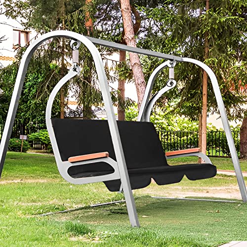 Aurragiy 3 Seater Swing Seat Cushion Cover Outdoor Swing Cushion Cover Patio Swing Cushion Replacement Waterproof Dust Proof For Courtyard Garden Swing Chair Protection Cover 59X59X4Inches (Black) #TOP5
