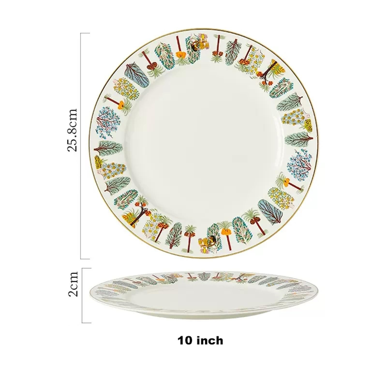 Platos de Camping Cubiertos de cerámica de cocina de 8/10 pulgadas, plato de postre, plato de comida occidental for restaurante, plato de aperitivos for restaurante en casa Plato Decorativo(10 inch)