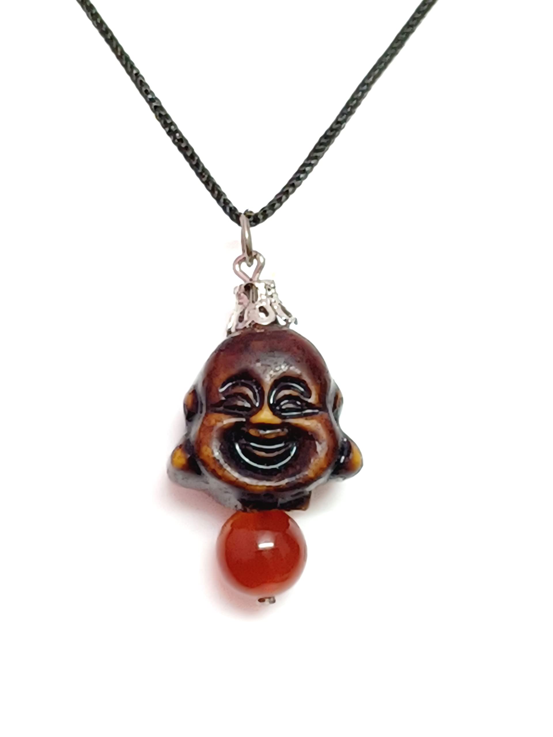 Leadigol Small Buddha Head Necklace – Copper Amulet Pendant With Black Rope, Lucky & Wealthy Charm For Women - View #10
