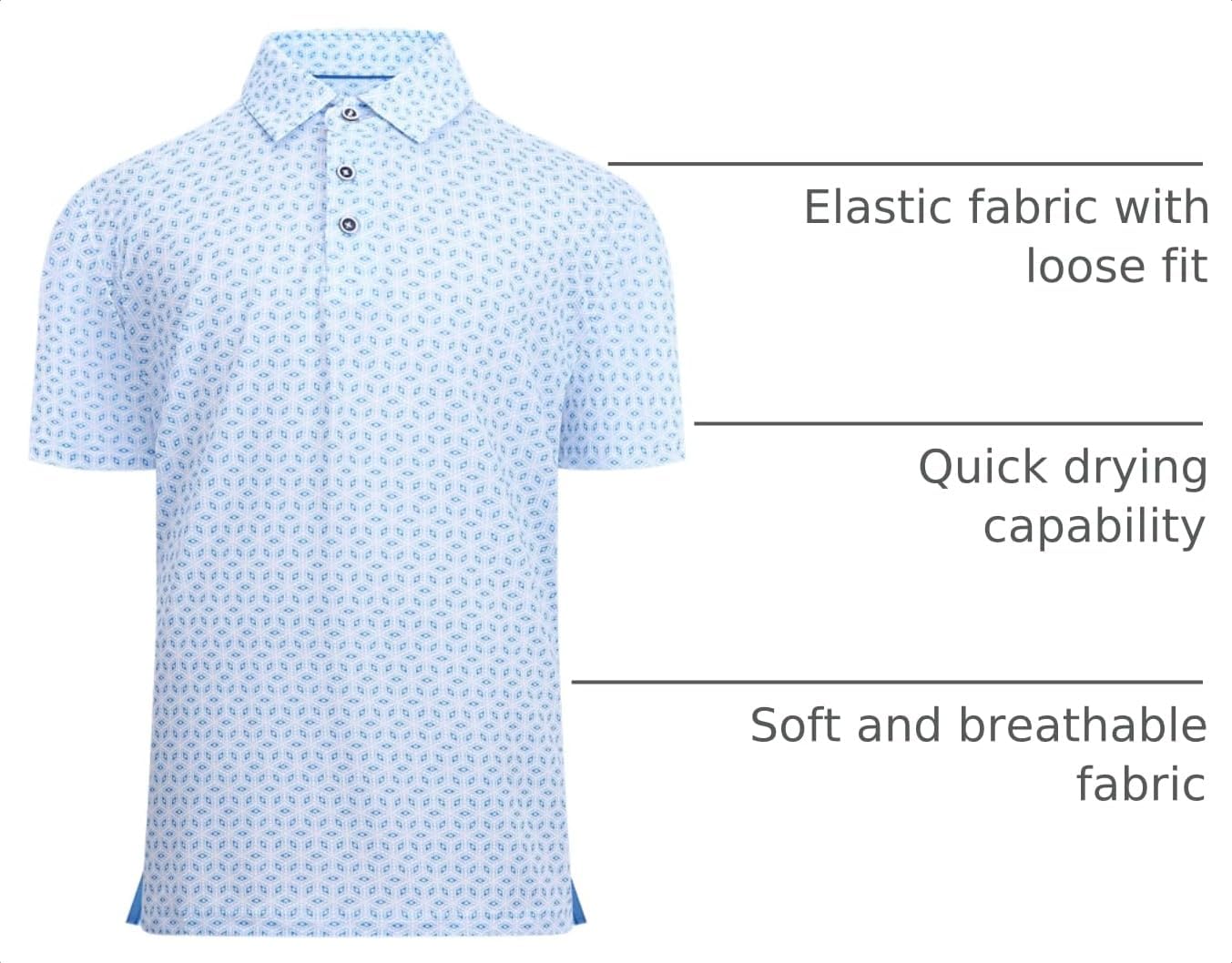 Damipow Boys Golf Shirt Quick Dry Performance Collared Athletic Polo