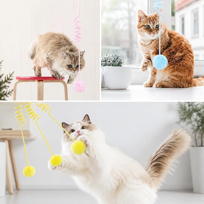 Juego de 3 juguetes colgantes para gato con campana miniatura 8