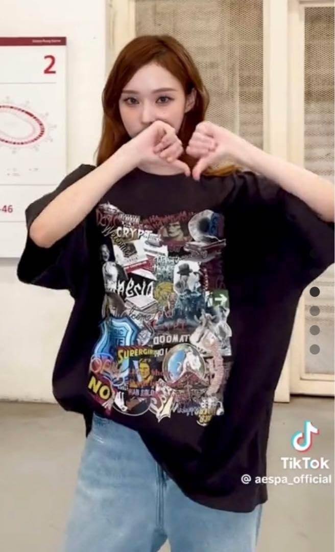 Amazon.co.jp: aespa ウィンター着用 GRAILZ Tシャツ unisex ブラック