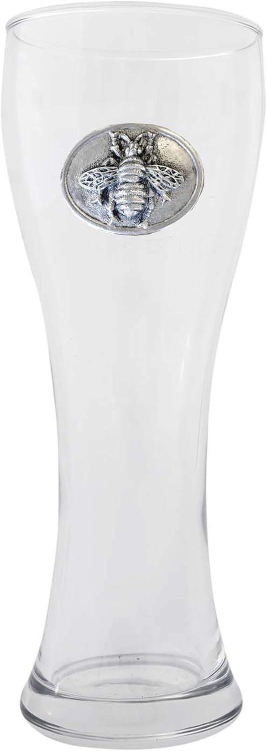 Wheat Beer Glass with Napoleon Bee Design by Vagabond House