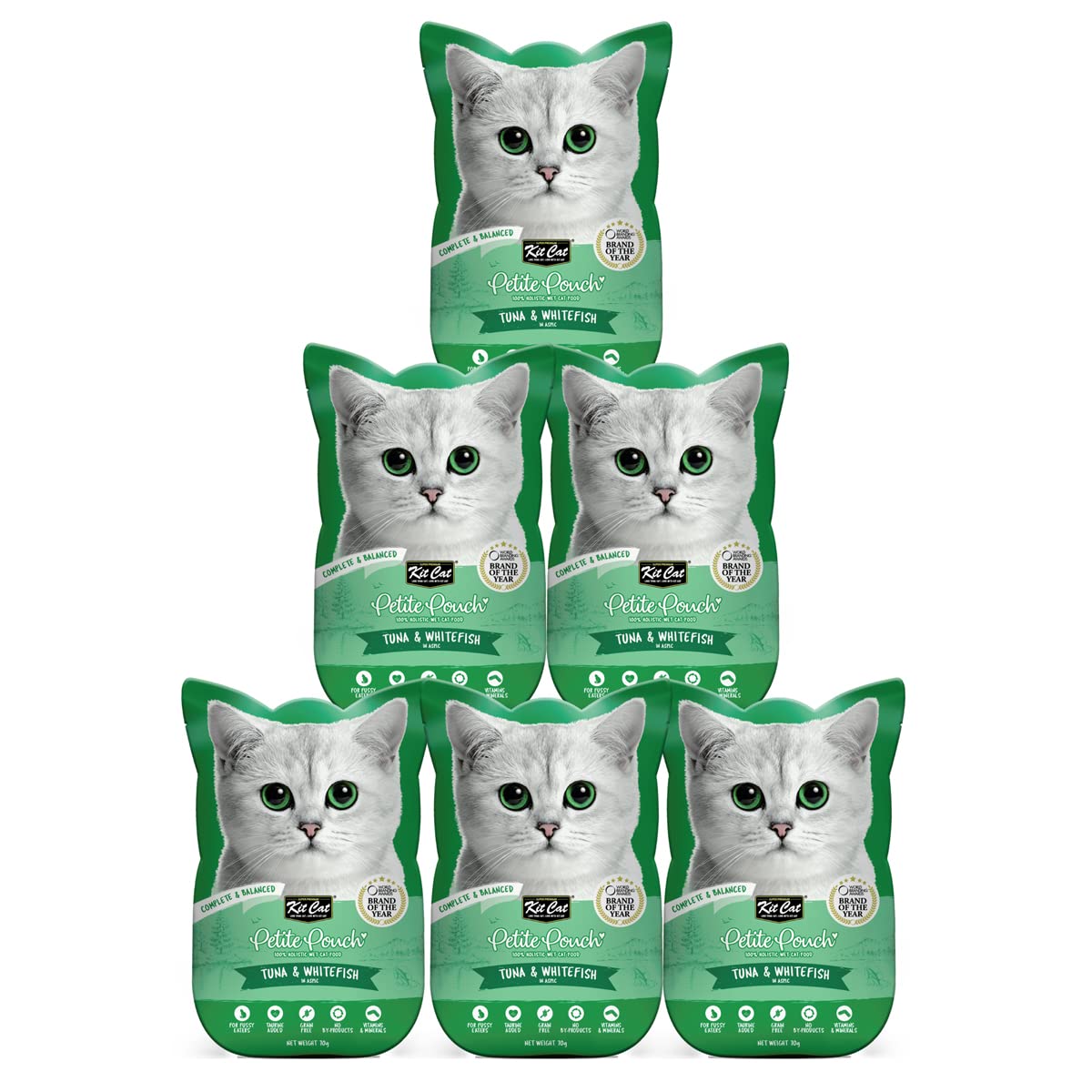 Kit Cat Petite Pouch Complete & Balanced Wet Cat Food - Tuna & Whitefish in Aspic 70g (Pack of 6) (B0C46K8MVR) Amazon Price History, Amazon Price Tracker