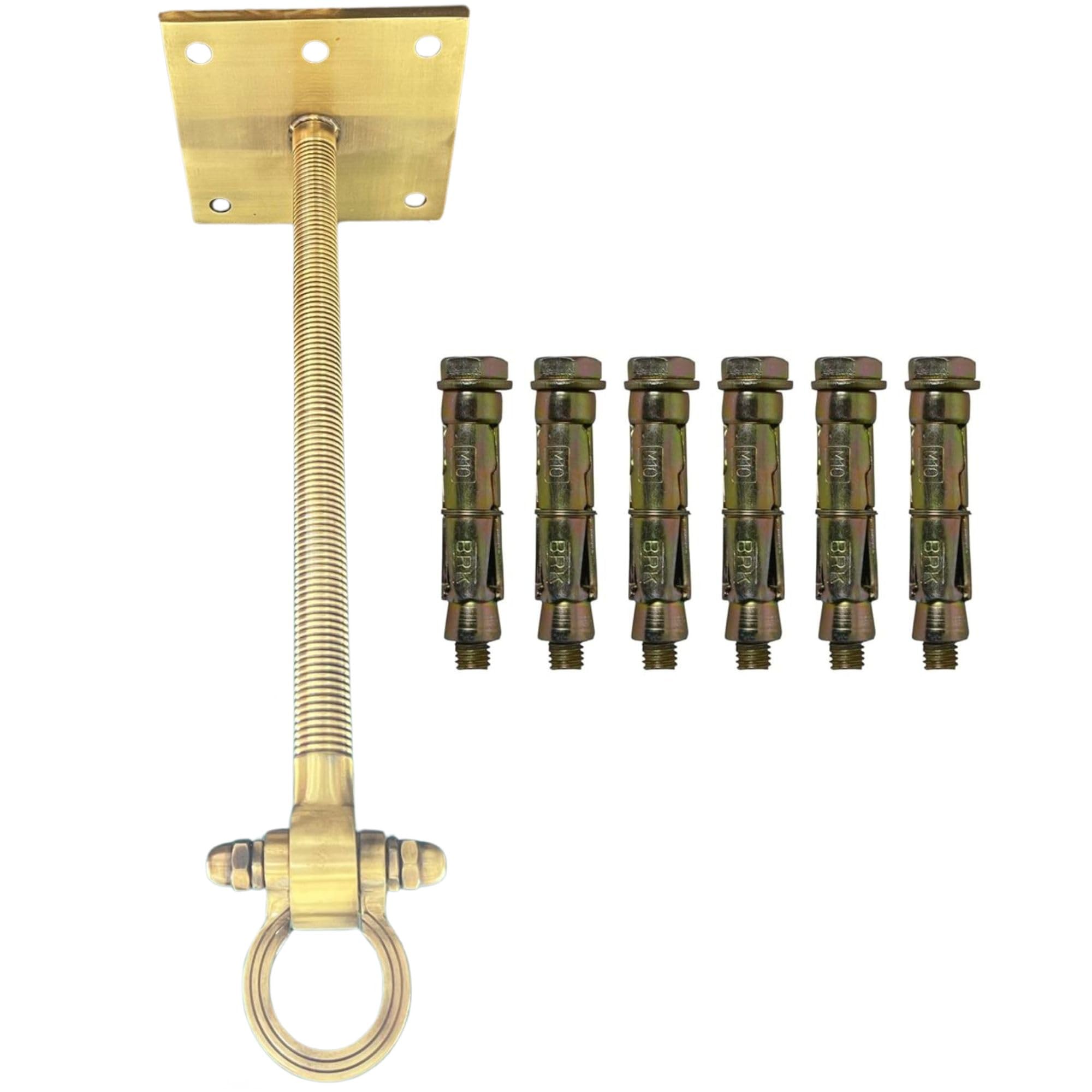 Square Heavy Duty Brass Ceiling Hook Swing Hanger Set with 10 M Fasteners | Hanging Hook for Hammock Chair, Yoga Swing, Punching Bag, Indoor Outdoor Mount (Pack of 1, 16 INCH)-image-40