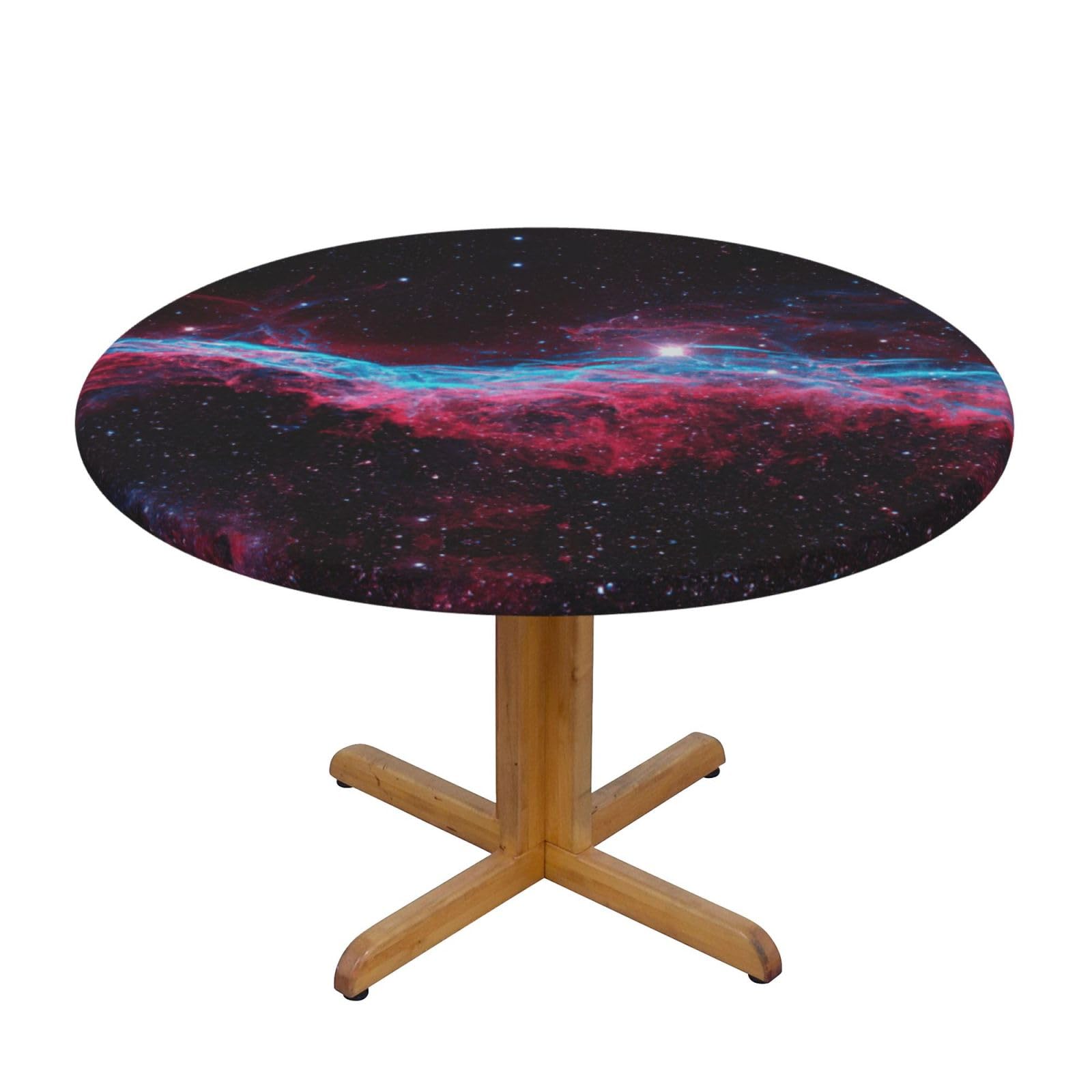 Nappe ronde imprimée galaxie imperméable et anti-tache pour table de fête