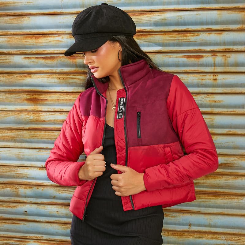Image of PINACOLADA Women's Fleece-Lined Biker Jacket for Casual Wear | Spread Collar | Long Sleeve | Zipper Closure | Jacket Crafted with Comfort Fit for Everyday Wear