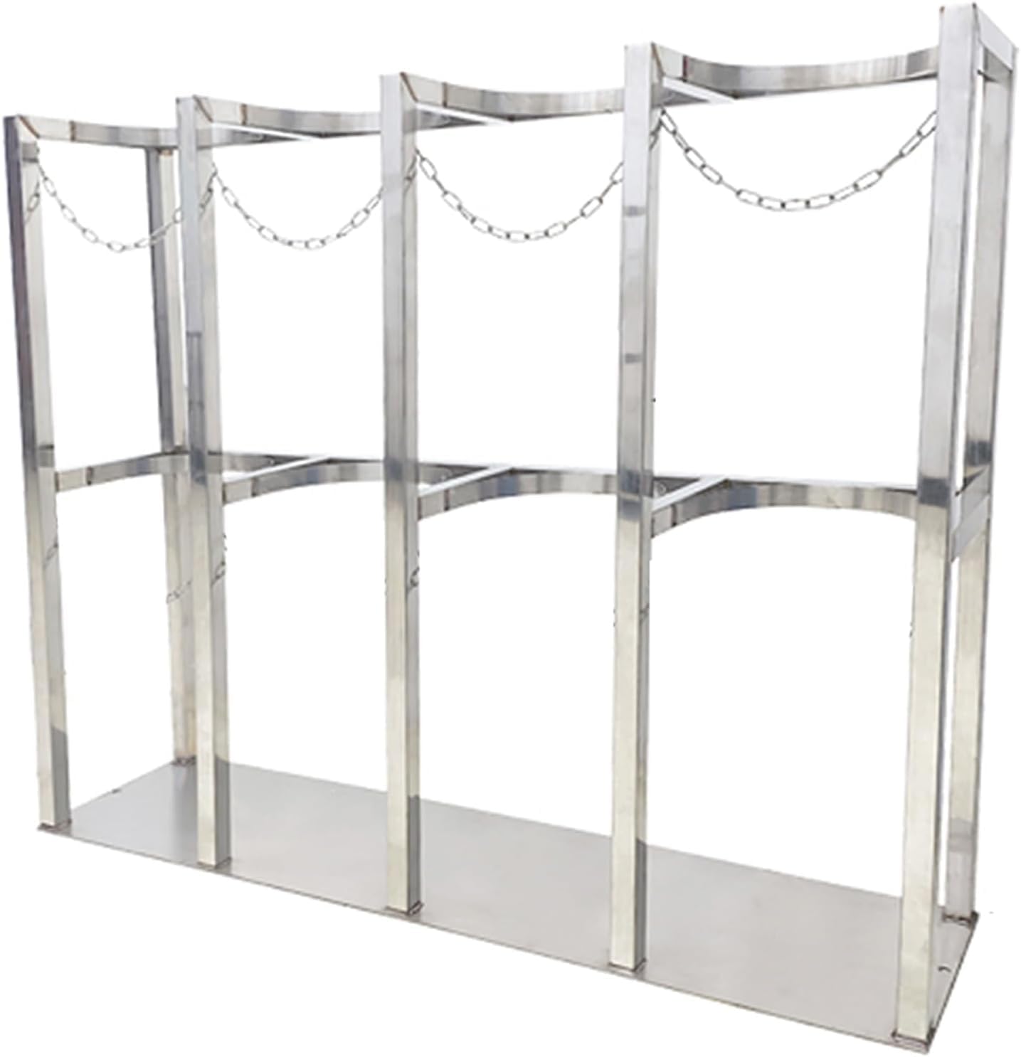 Estante para cilindros de oxígeno de 4 L, estante de almacenamiento de cilindros de gas, estante fijo de acero inoxidable resistente para cilindros de gas y estante fijo para cilindros de gas clínico