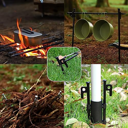 Image of 8 Pack Tent Stakes Heavy Duty 12 inch Steel Tent Pegs for Camping Unbreakable and Inflexible-Yellow