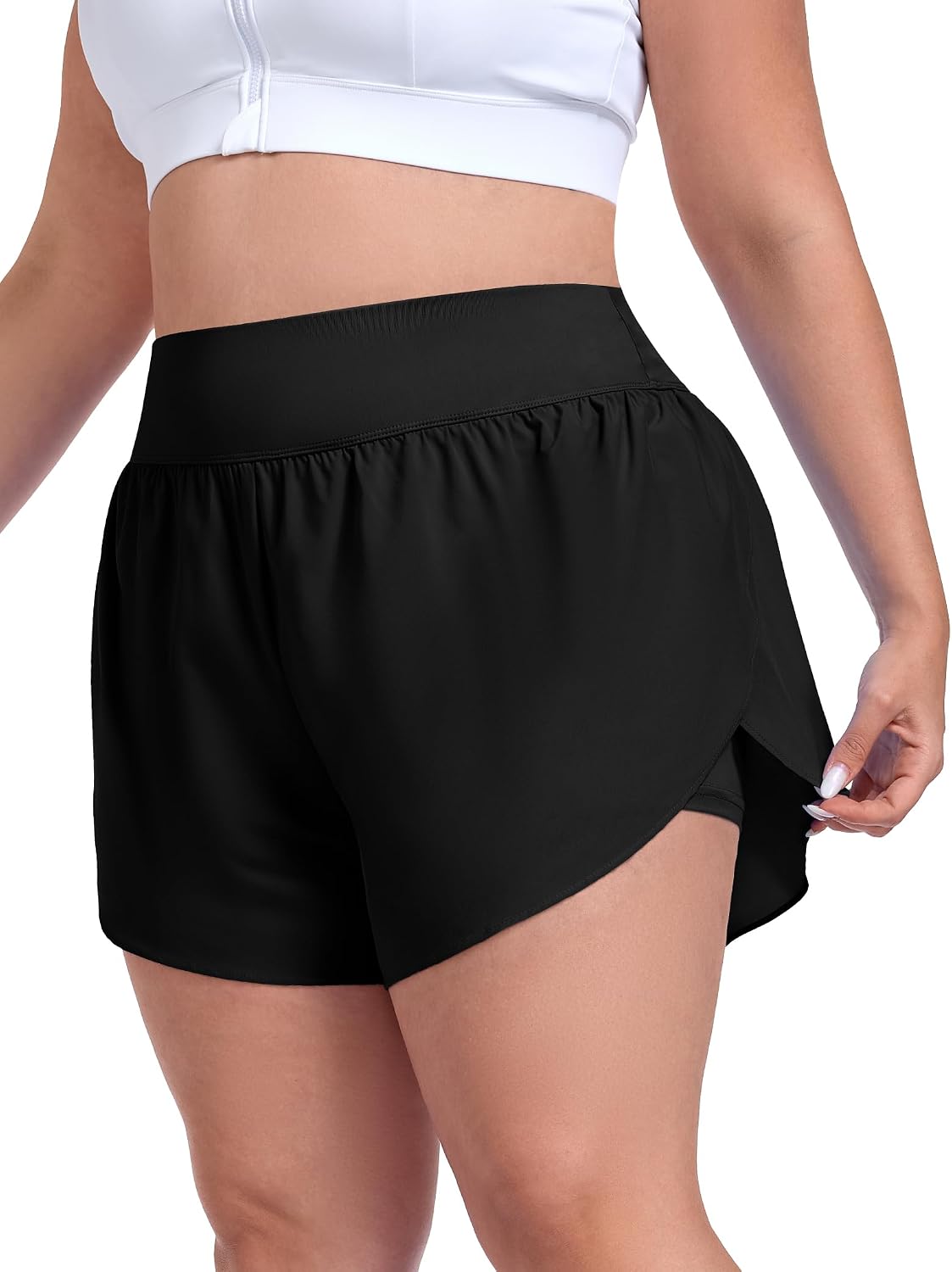 FOREYOND Plus Size Womens Flowy Shorts Running Golf Butterfly Skorts with 2 Pockets Summer Athletic Workout