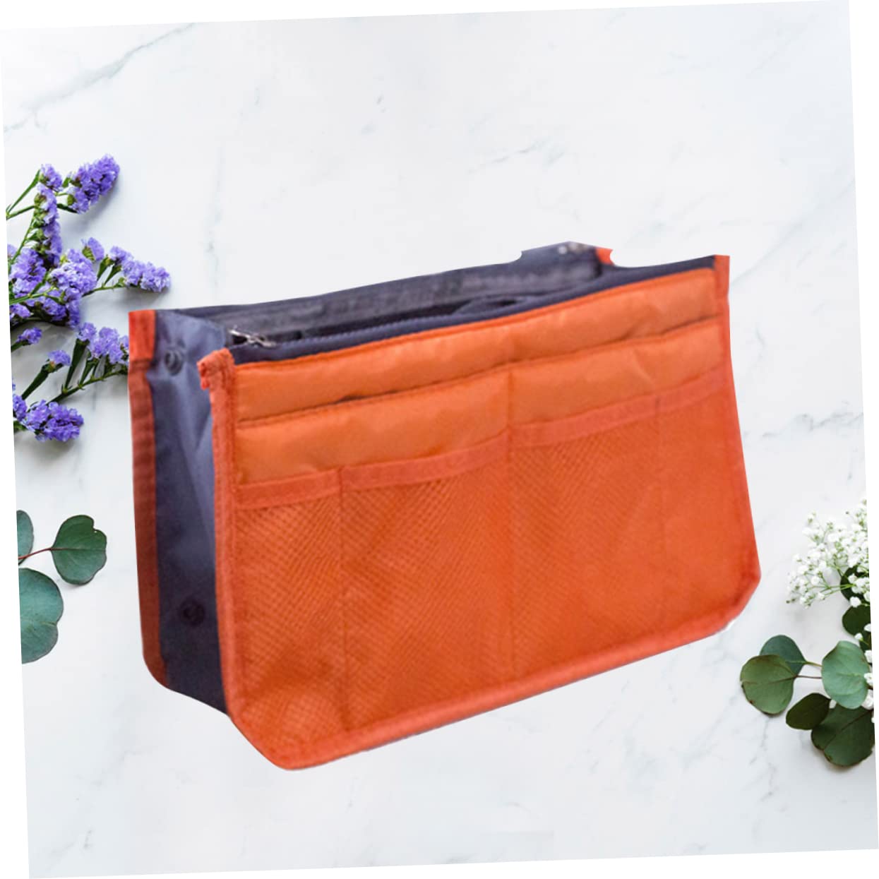 Housoutil 3piezas Bolsa De Almacenamiento Doble Organizador De Multi- para Cosméticos y Artículos De Tocador y Ligera Naranja
