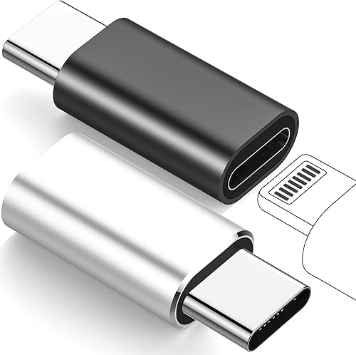 Dumsud Adaptador Lightning hembra a USB C macho, conector de cargador USB tipo C para iPhone serie 15, compatible con cargador rápido PD de 27 W,