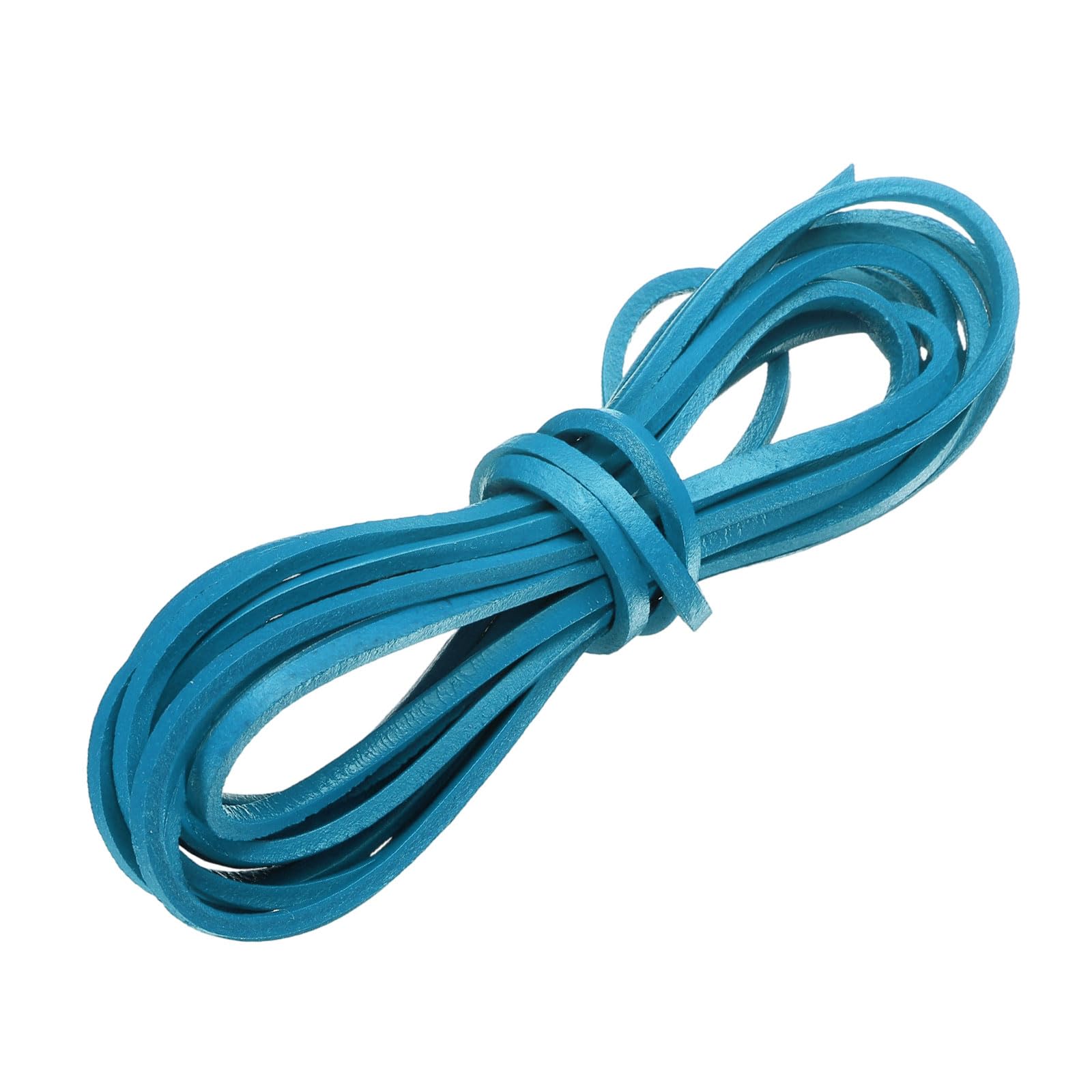 sourcing map Flat Leather Cord, 3.3 Yard 3mm Leather String Strips Lacing for DIY Crafts Making Bracelet Purse Strap, Lake Blue