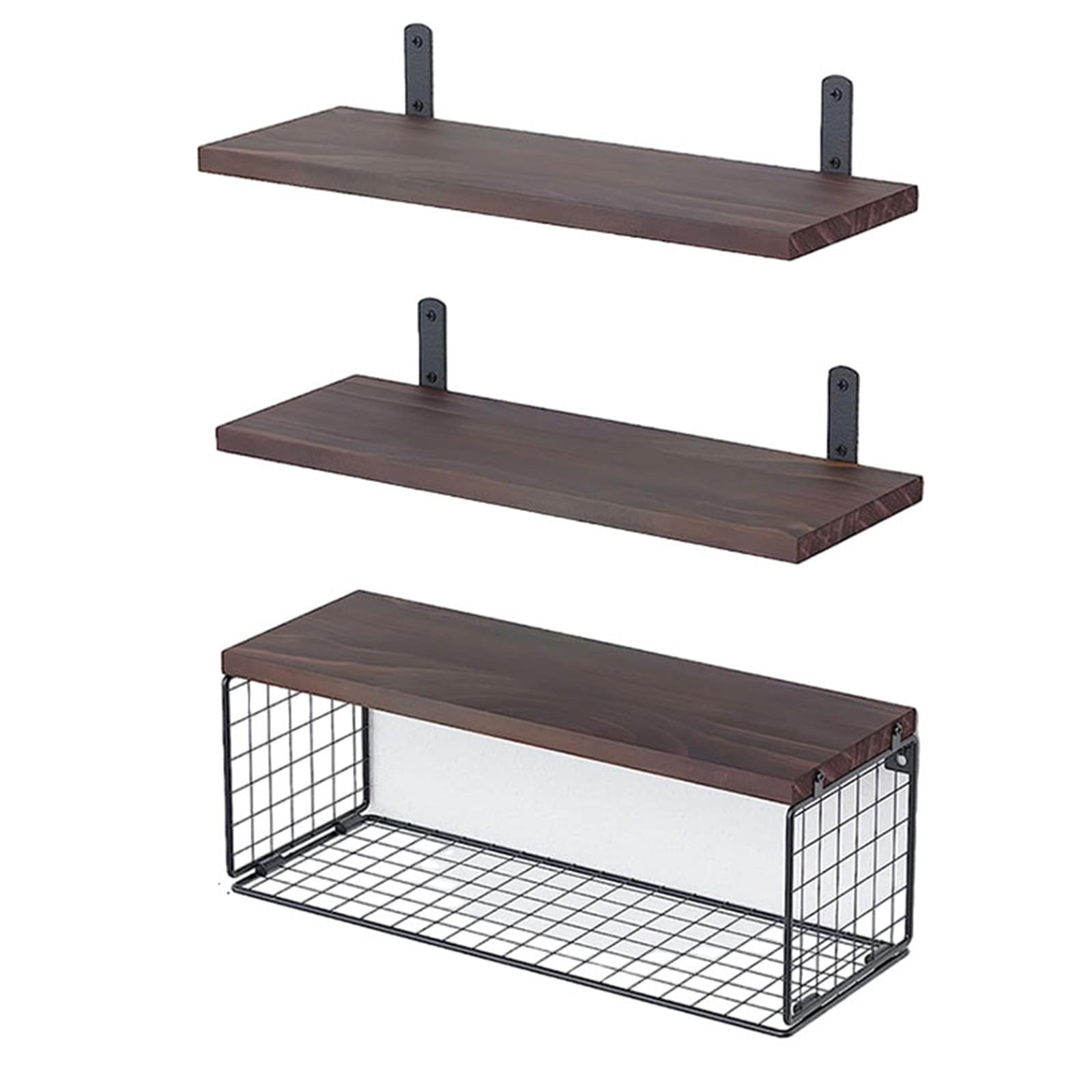 Buxuaaaa Wall Mounted Floating Shelves for Bathroom Storage Sturdy Wood Shelf Set of 3 Space Saving Over Toilet Designs Space Saving Organizers