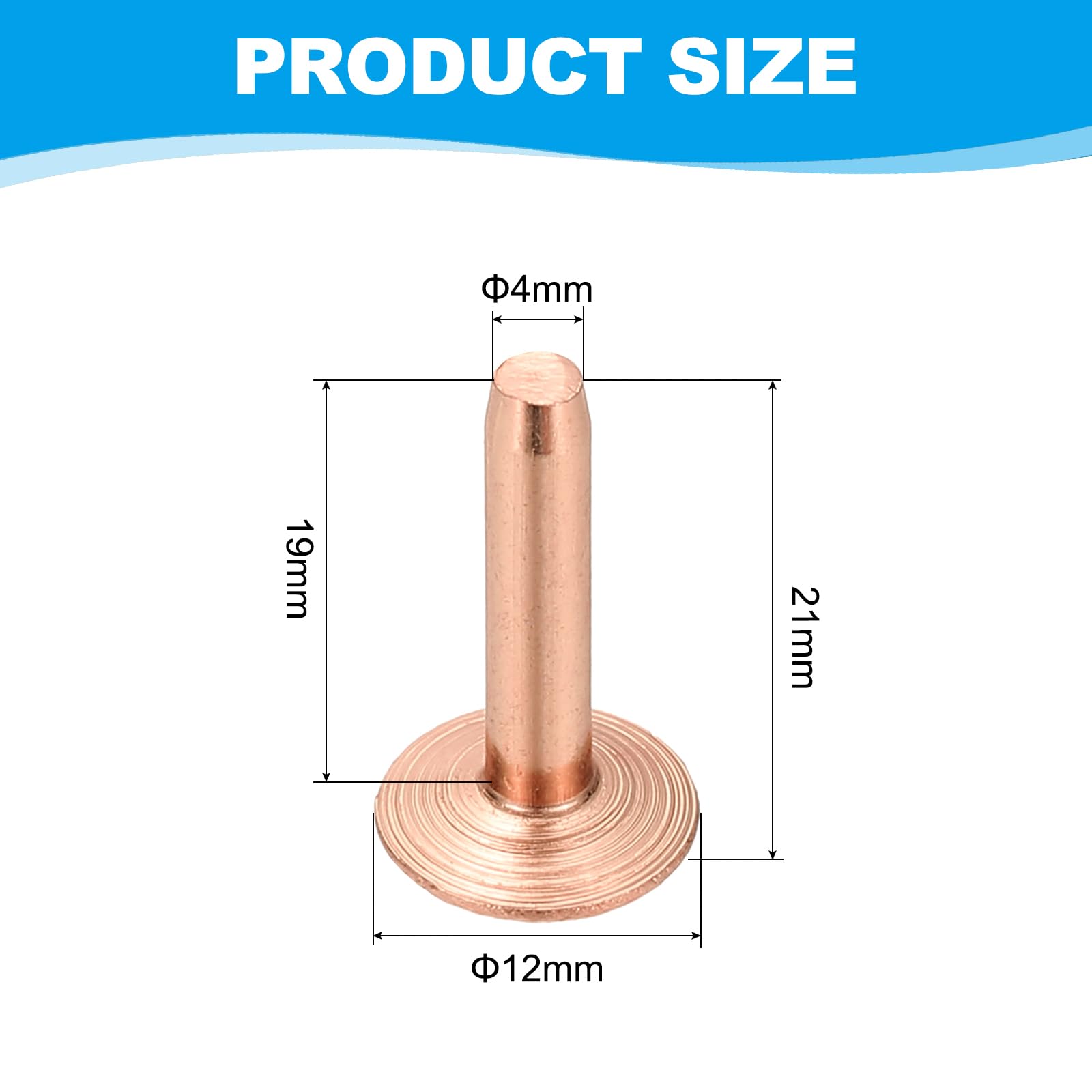 PATIKIL 12x4x19mm Leather Rivets and Burrs - Image 2
