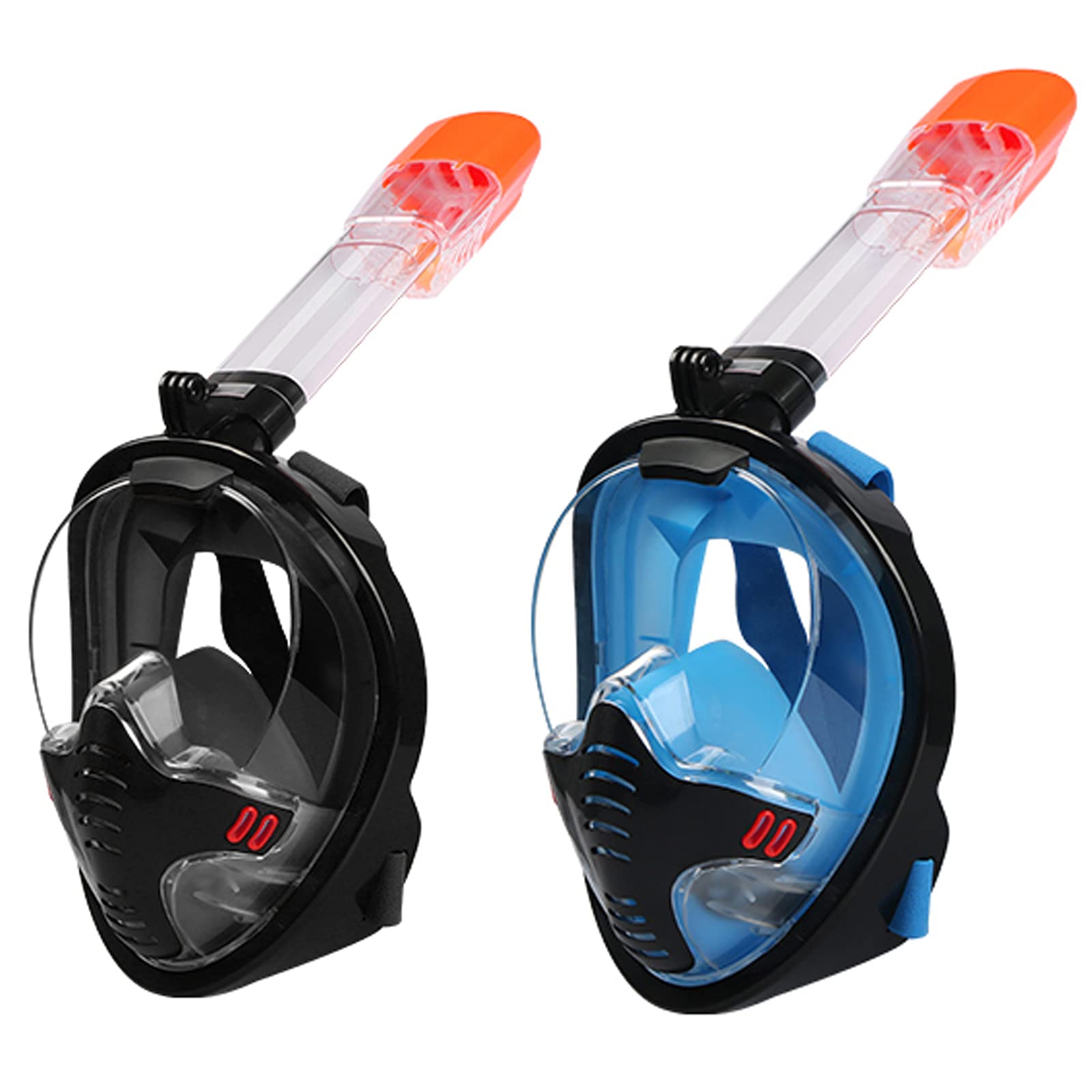Maxspace Snorkel Set, 180° Panoramic View Tempered Glass Full Face Diving Snorkeling Gear 2PCS