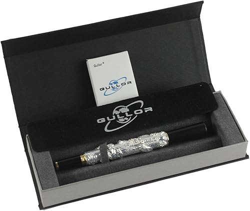 Vista 18 de Gullor Chinese Dragon Golden Basso-relievo Fountain Pen with Original pen box and 5 color Ink Cartridges