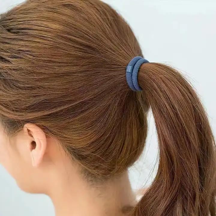 Image of GITGRNTH Soft Cotton Hair Ties for Women - No Damage Elastic Hair Bands - Durable Rubber Band for Women - Ideal Ponytail Holders - Comfortable Hair Accessories - Gentle on All Hair Types - Perfect for Thick and Thin Hair - Scrunches for Women - Kids Hair Rubber Band