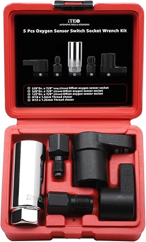 Juego de herramientas de extracción de llave de enchufe con sensor de oxígeno automotriz de 5 piezas y juego de cazador