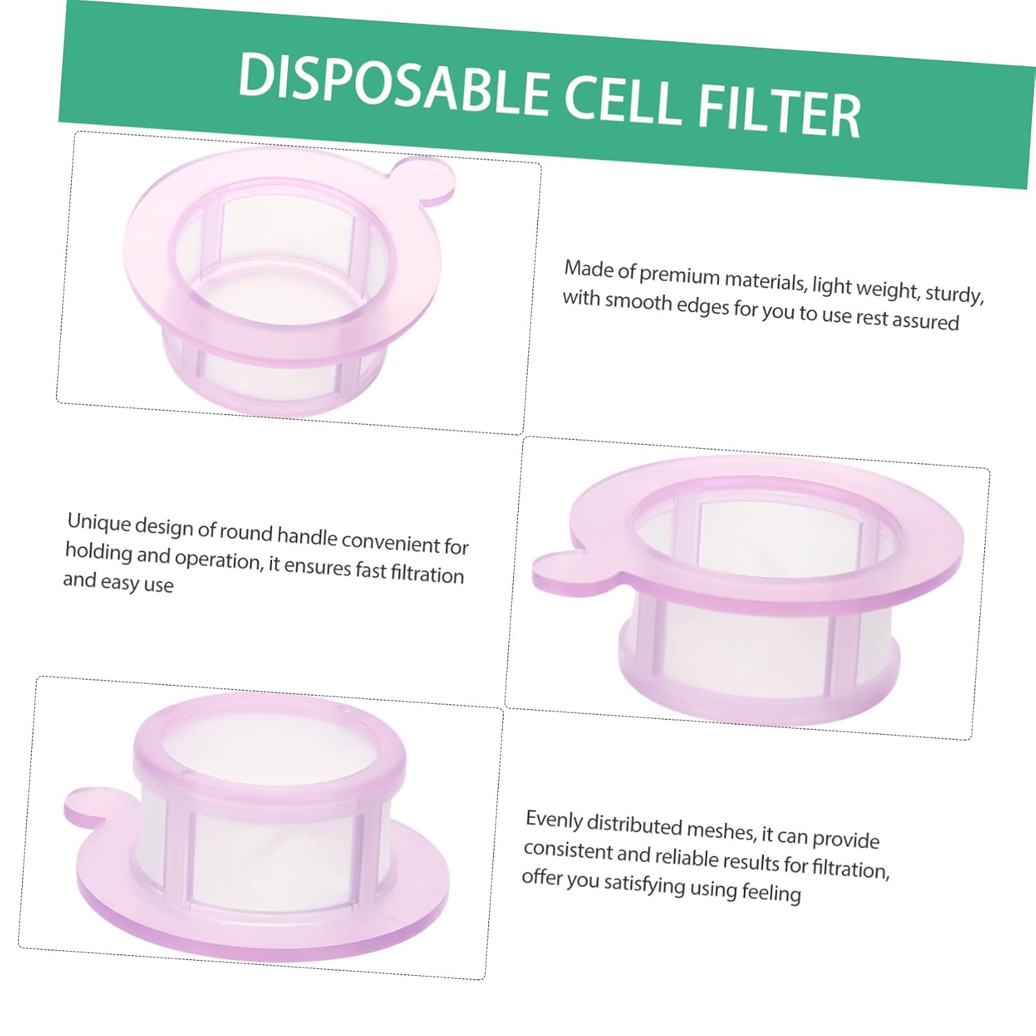 Generic 40μm Cell Strainer Light Weight Sturdy Smooth Edges Lab Experiment Accessory