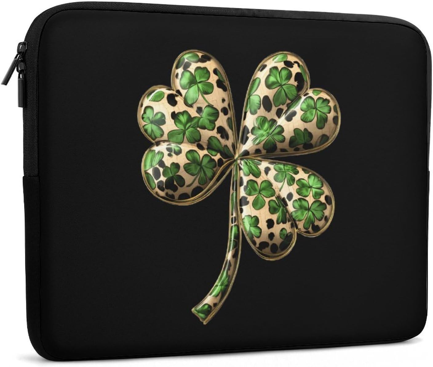 Shamrock Leopard Funny Laptop Sleeve Case Lightweight Computer Carrying Bag Briefcase 10 Inch/12 Inch/ 13 Inch/15 Inch/17 Inch image 3