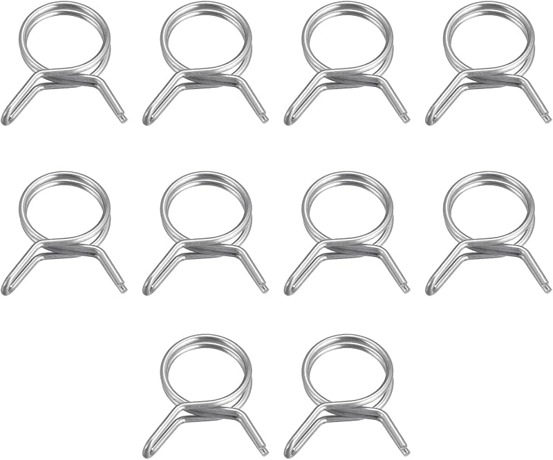 Abraçadeira de mola para mangueira com fio duplo uxcell em aço inoxidável 304, diâmetro interno de 10 mm – Kit com 20 unidades