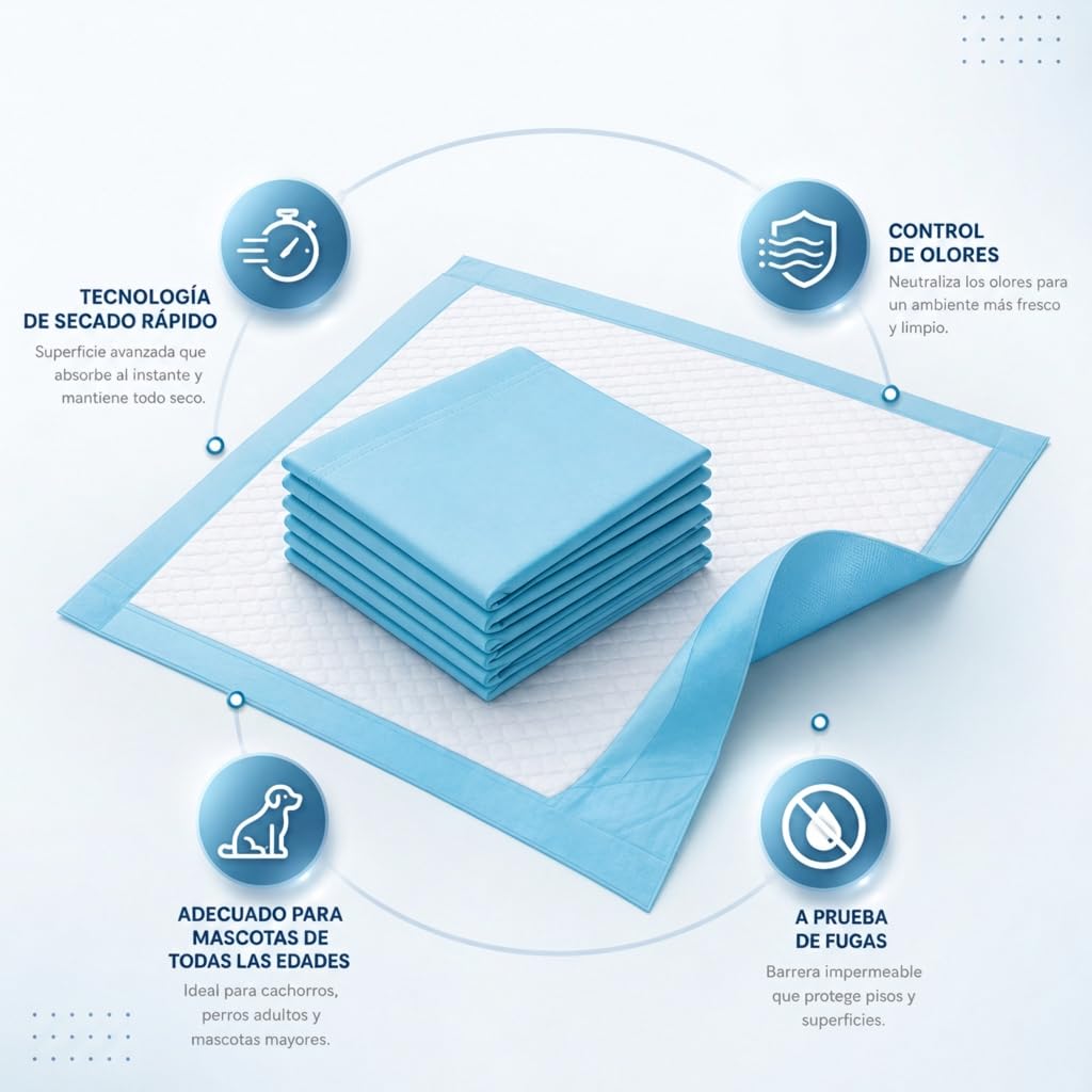 Edipets, Empapadores Perros, 90x60 cm, (Blanco - 100 Unidades), Alfombrillas Desechables para Mascotas, Toallitas de Entrenamiento y Adiestramiento, Absorbentes, Resistente a Prueba de Fugas