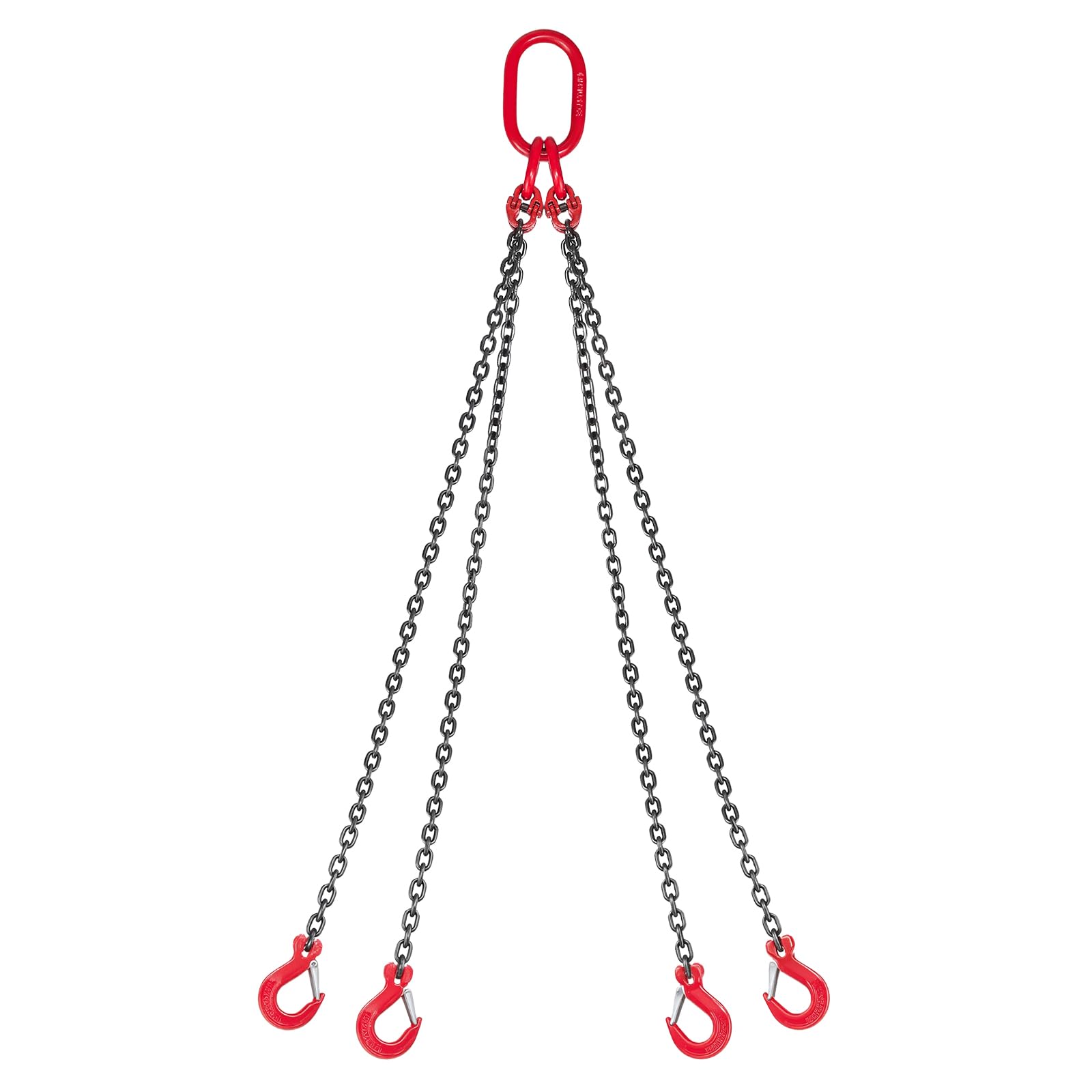 VEVOR Polipasto de Cadena, Eslinga de Cadena de 4 Ganchos 6,3 mm x 1,5 m, Aleación de Acero G80, Capacidad 2993 kg
