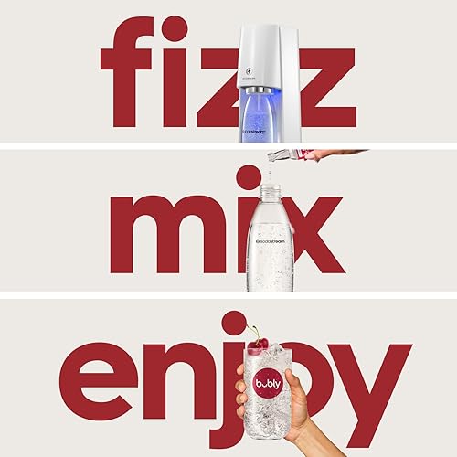 Miniatura 2 de SodaStream E-TERRA - Paquete de máquina de agua con gas (blanco) con CO2, botellas de carbonatación y sabores de gotas de bubly