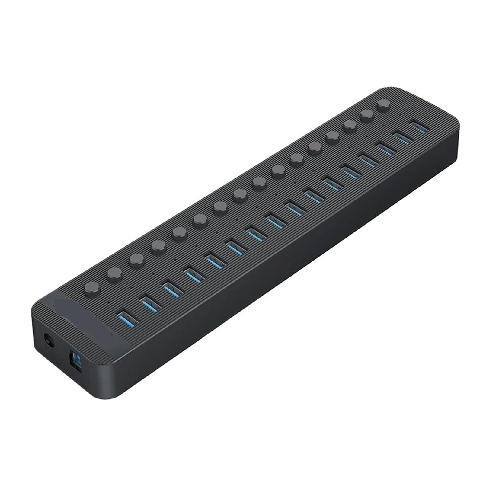Stacja ładująca USB Wieloportowy Rozdzielacz Koncentratora Zasilany Przez USB Włącznik/wyłącznik Stacja Dokująca Kilka Gniazd USB 3.0 Ładowarka Wiele Adapterów Listwy Zasilającej(Color:Black 16 USB)