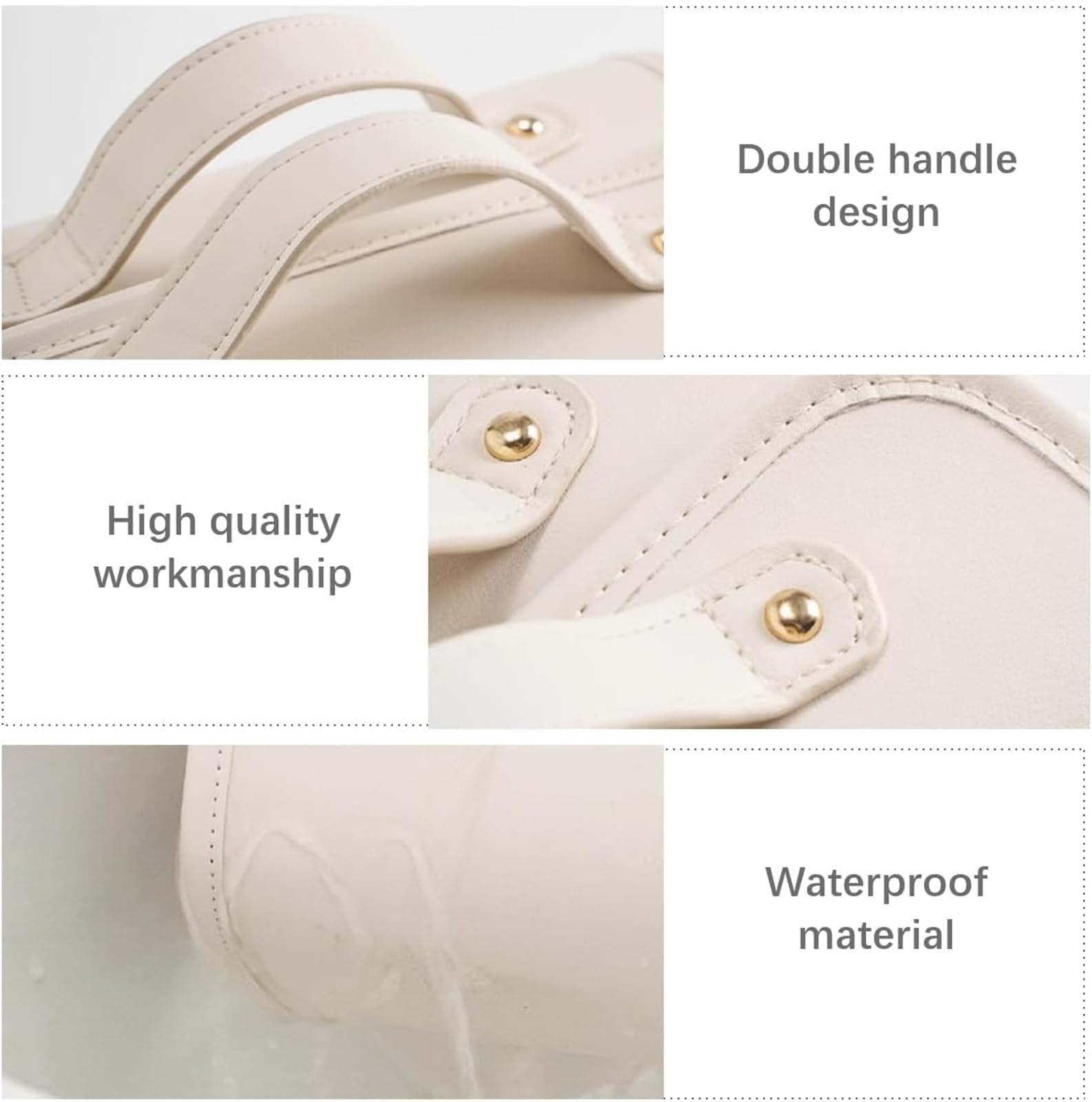 Trousse da viaggio impermeabile, 4 in 1, staccabile, grande capacità, trousse da toilette con 4 scomparti trasparenti staccabili, bianco, Impermeabile, da appendere