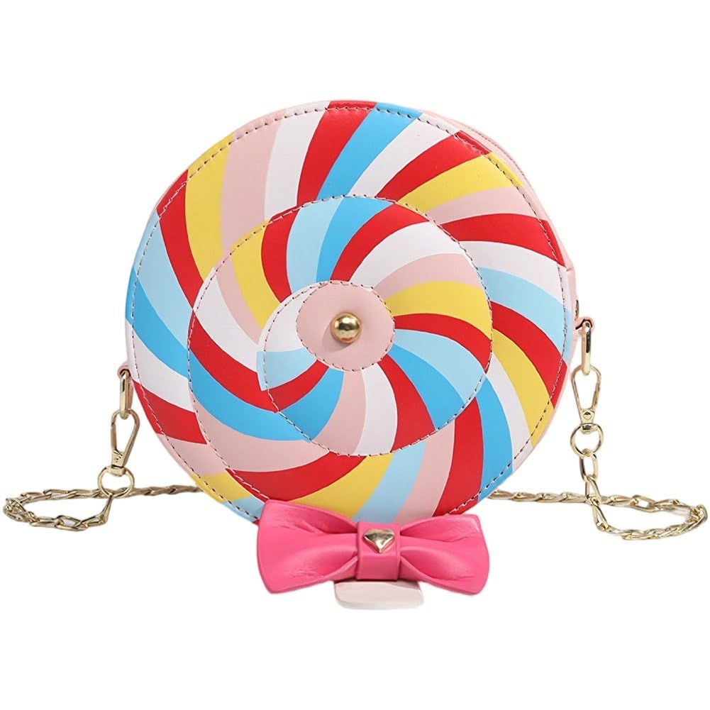 Sslvya Sweet Lollipop Crossbody Bag for Women, Cartoon Candy Cell Phone Purse Chain Shoulder Bag Handbag Wallet