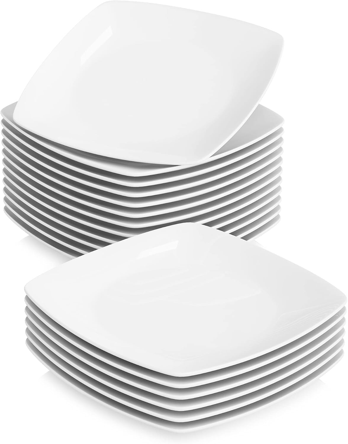 MALACASA Dinner Plates, Plates Set of 18, 6.6" Side Plates Dessert