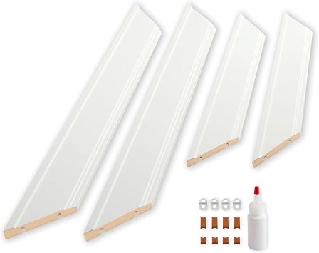 Frame My Mirror Add A Frame - White Custom Size Mirror Frame Border Kit - Ideal for Bathroom - Moisture Resistant - Eastland Design - Mirror NOT Included